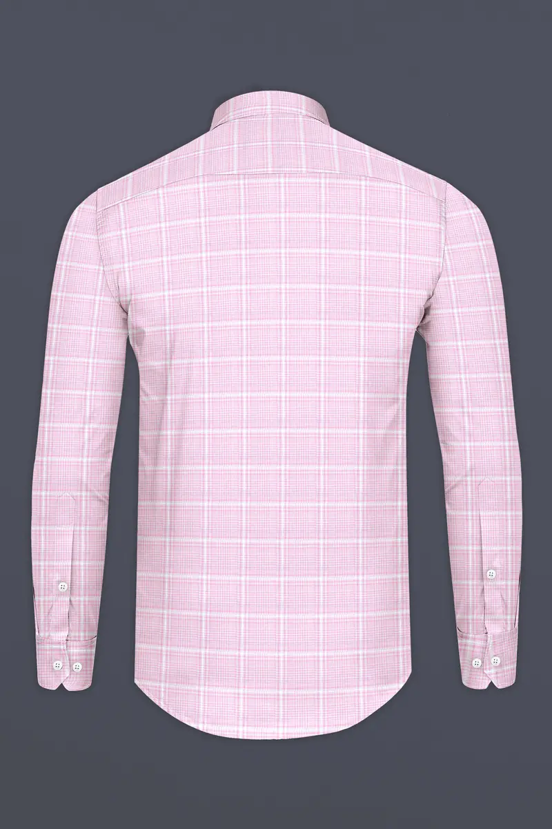 Carousel Pink Checkered Dobby Premium Giza Cotton Shirt 5