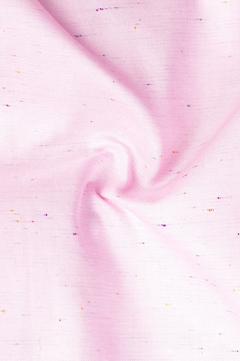 Carousel Pink Colorful Slubs Textured Chambray Premium Cotton Shirt 2