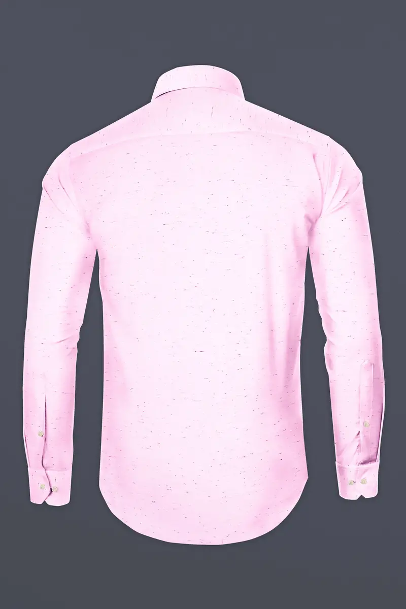 Carousel Pink Colorful Slubs Textured Chambray Premium Cotton Shirt 5