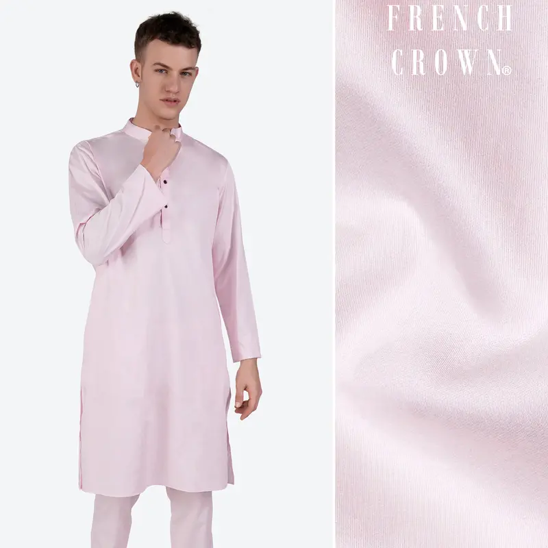 Carousel Pink Subtle Sheen Super Soft Premium Cotton Kurta 1