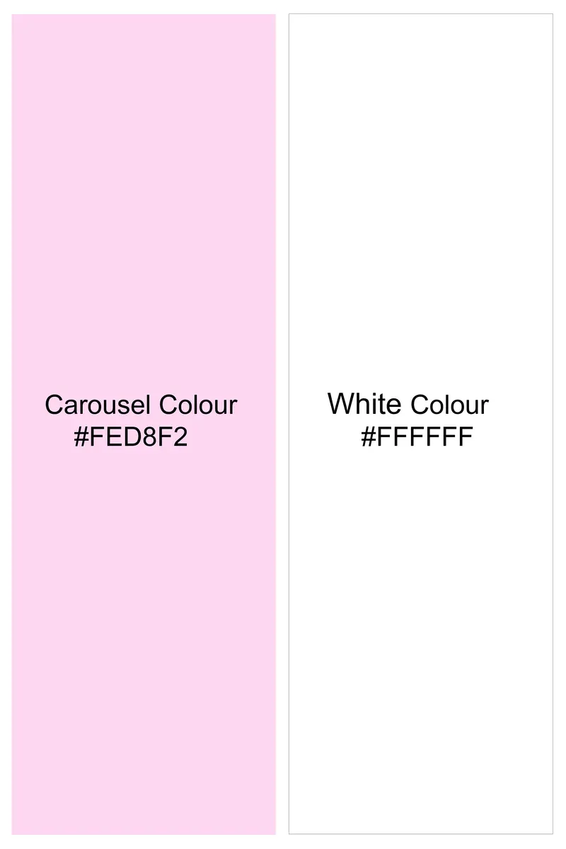 Carousel Pink With Bright White Stripes Twill Giza Cotton Shirt 8