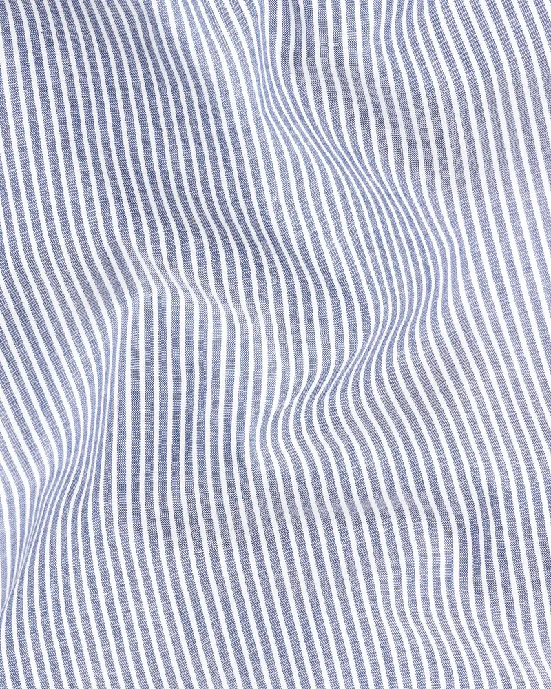 Cascade Blue Striped Premium Cotton Shirt 2