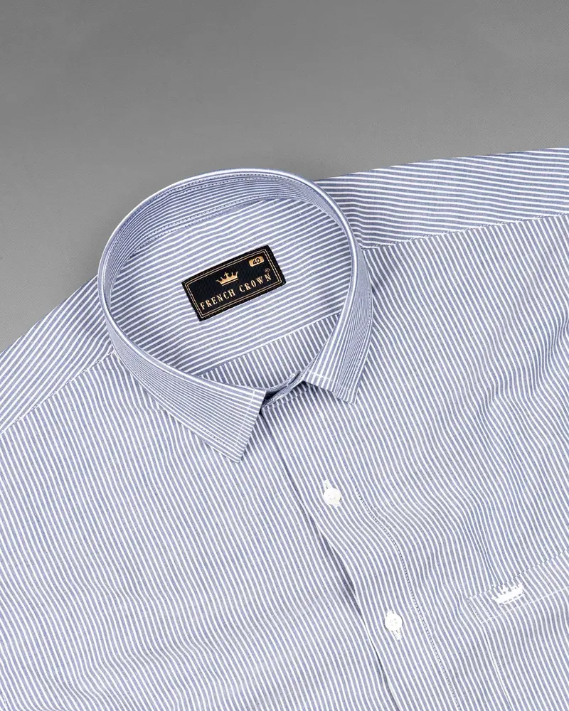 Cascade Blue Striped Premium Cotton Shirt 4