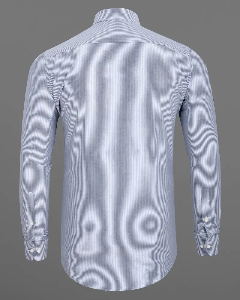 Cascade Blue Striped Premium Cotton Shirt 6