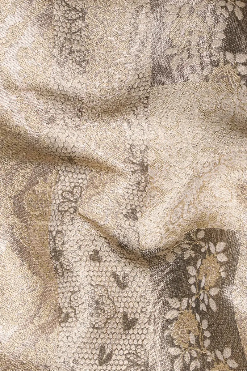 Cashmere And Sandrift Brown Jacquard Floral Weave Cross Placket Bandhgala Jodhpuri 3