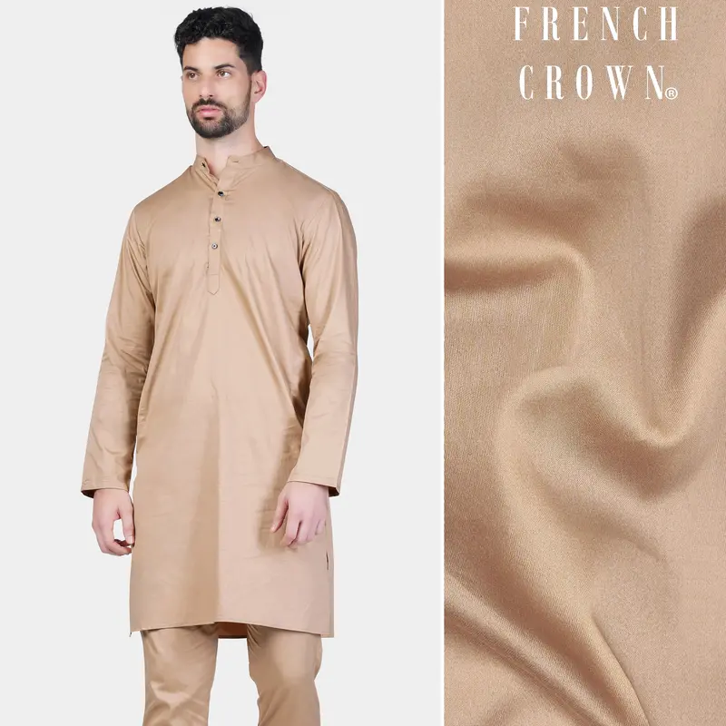 Cashmere Brown Subtle Sheen Super Soft Premium Cotton Kurta 1