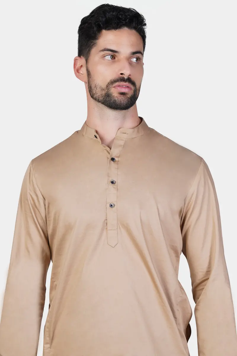 Cashmere Brown Subtle Sheen Super Soft Premium Cotton Kurta 4