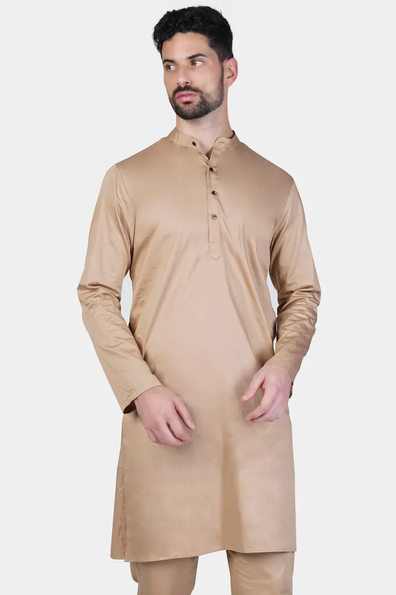 Cashmere Brown Subtle Sheen Super Soft Premium Cotton Kurta 5