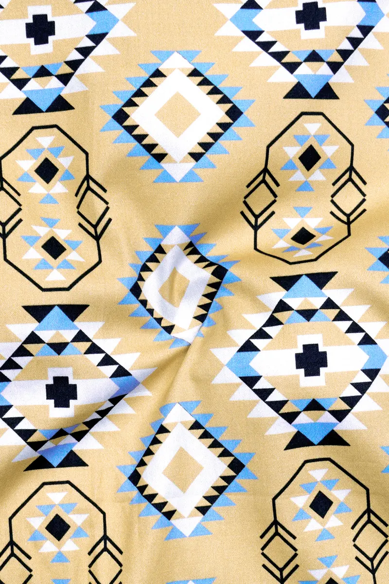 Cashmere Brown With White Multicolour Banjara Printed Super Soft Premium Cotton Shirt 3