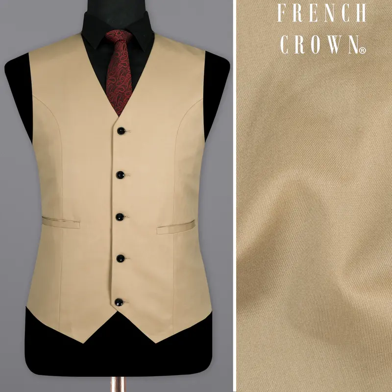 Cashmere Brown Wool Rich Waistcoat 1