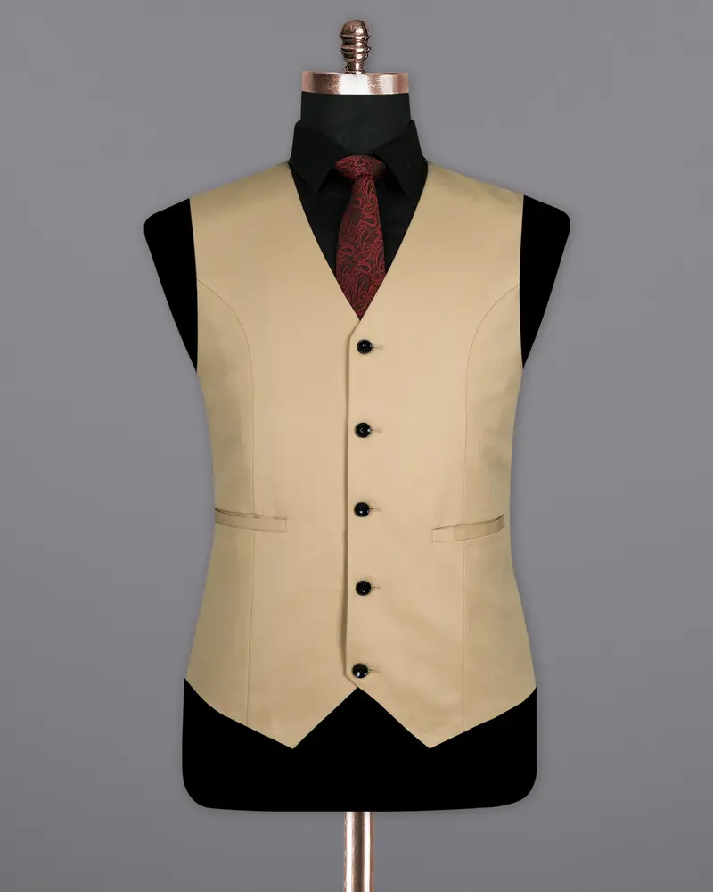 Cashmere Brown Wool Rich Waistcoat 2