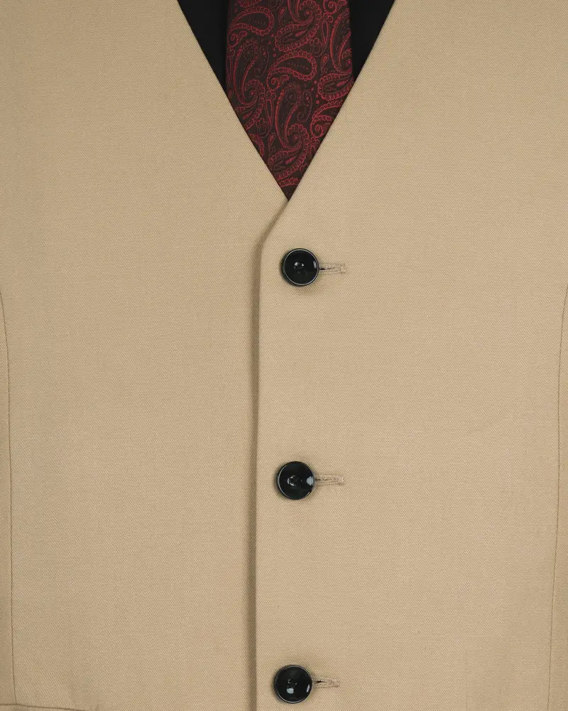 Cashmere Brown Wool Rich Waistcoat 5