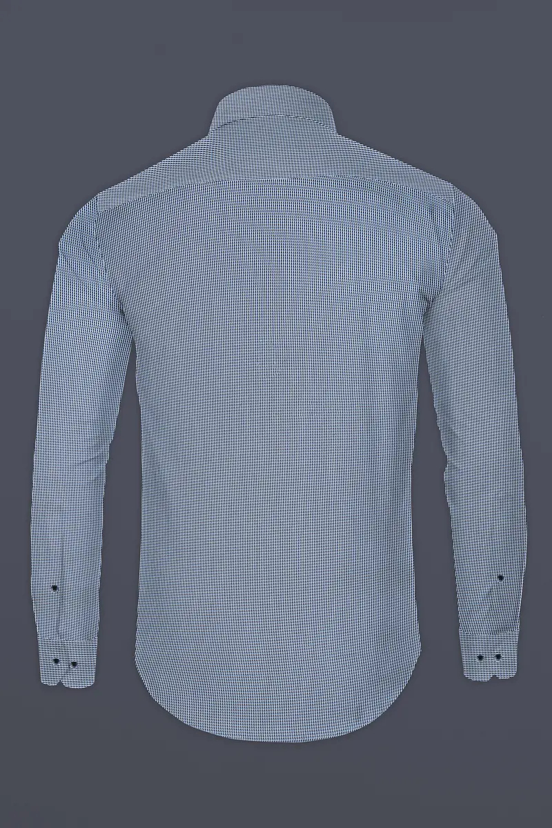 Casper Blue Dobby Textured Premium Cotton Shirt 5