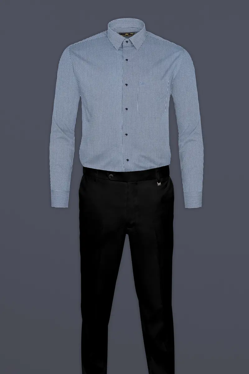 Casper Blue Dobby Textured Premium Cotton Shirt 6