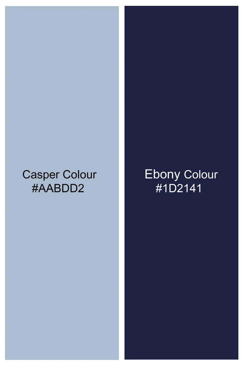 Casper Blue Dobby Textured Premium Cotton Shirt 8