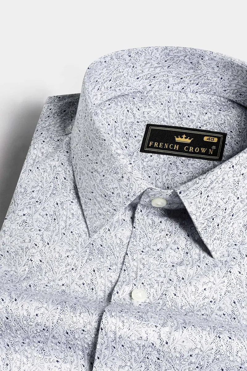 Casper Blue Printed Royal Oxford Shirt 1