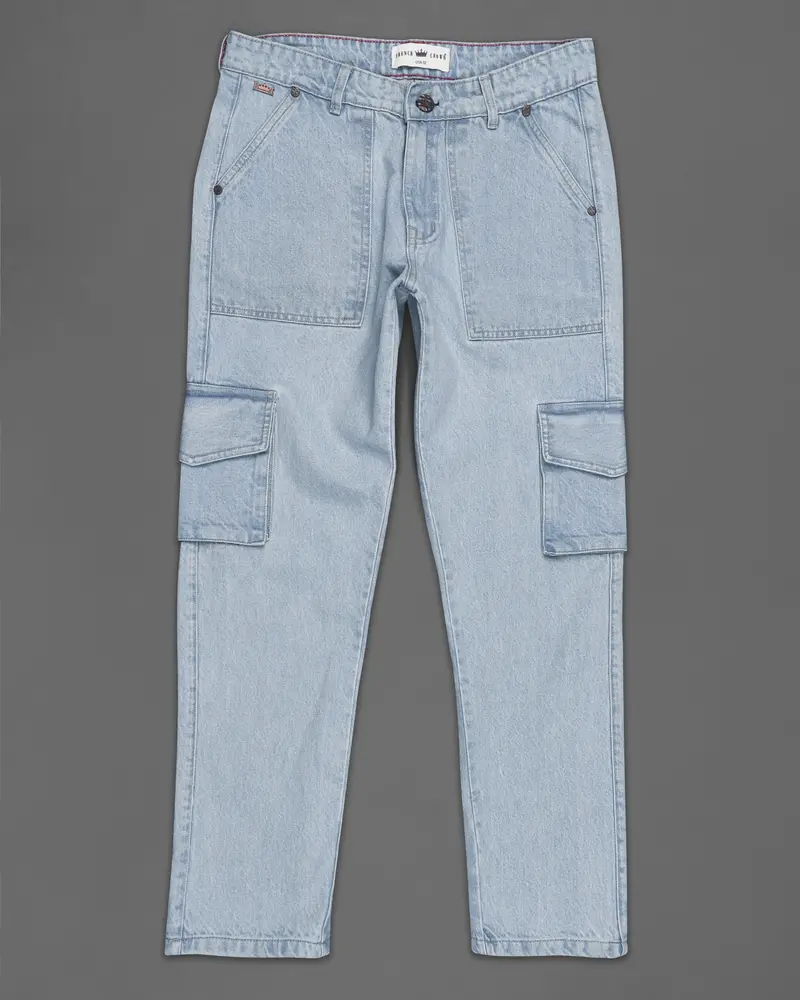 Casper Blue Rinse Wash Stretchable Cargo Denim 2