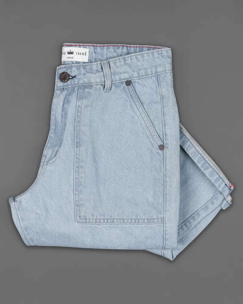 Casper Blue Rinse Wash Stretchable Cargo Denim 6