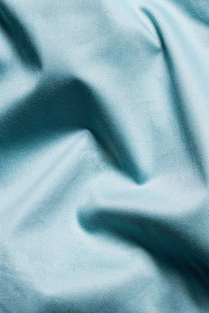 Casper Blue Subtle Sheen Super Soft Premium Cotton Mandarin Shirt 2