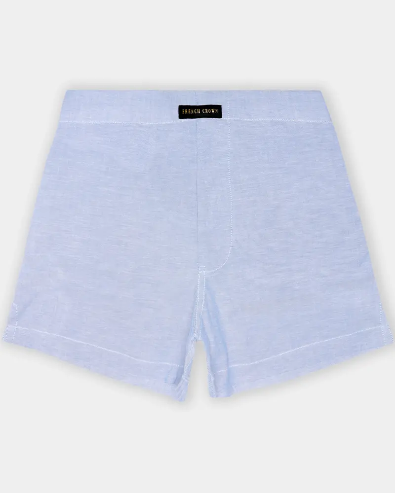 Casper Blue Textured Oxford Premium Cotton Boxer 1