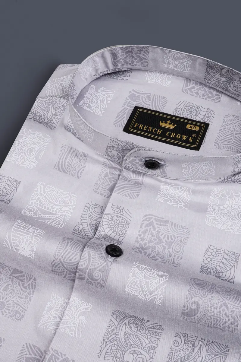 Casper Gray Box Like Printed Super Soft Premium Cotton Shirt 1
