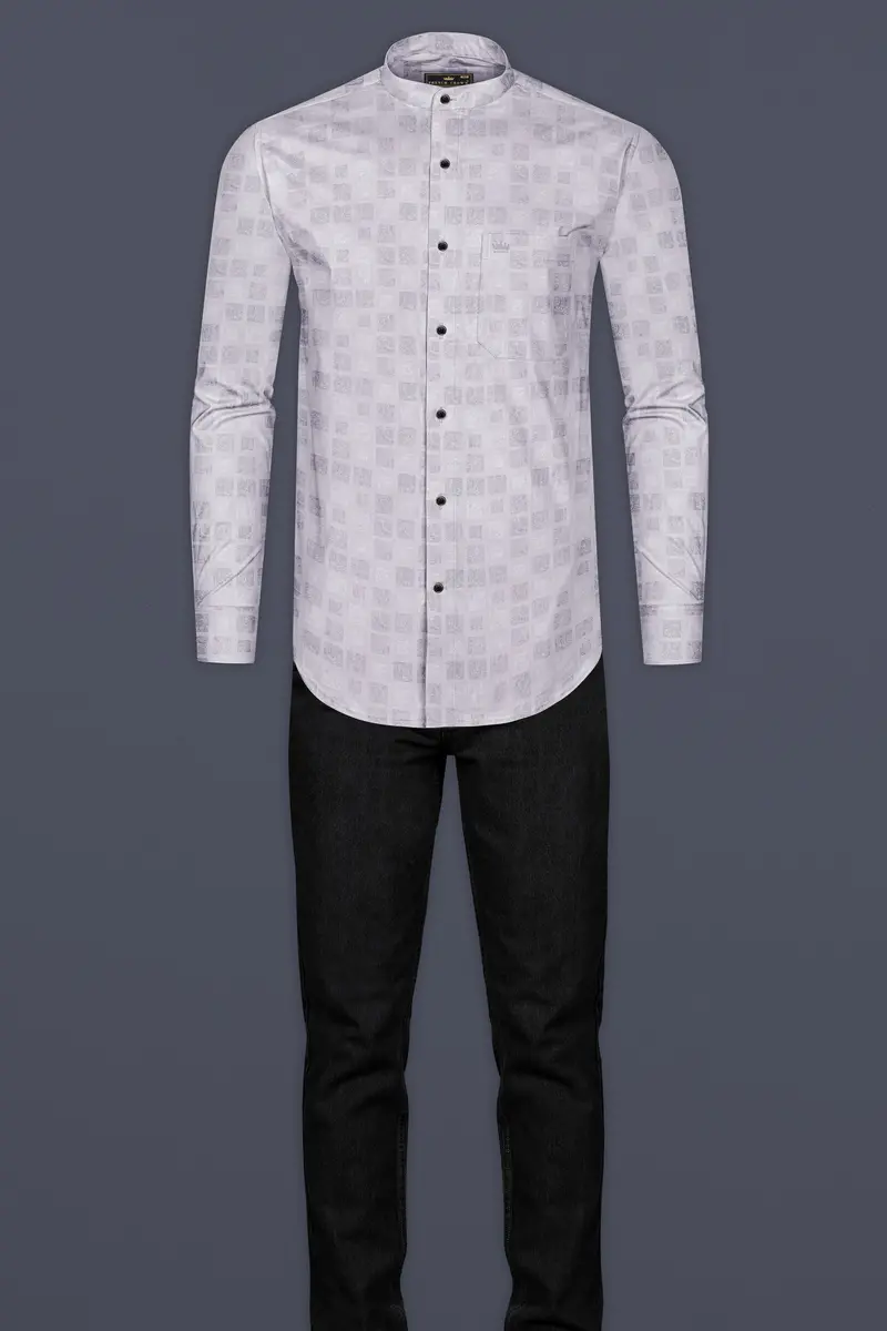 Casper Gray Box Like Printed Super Soft Premium Cotton Shirt 6
