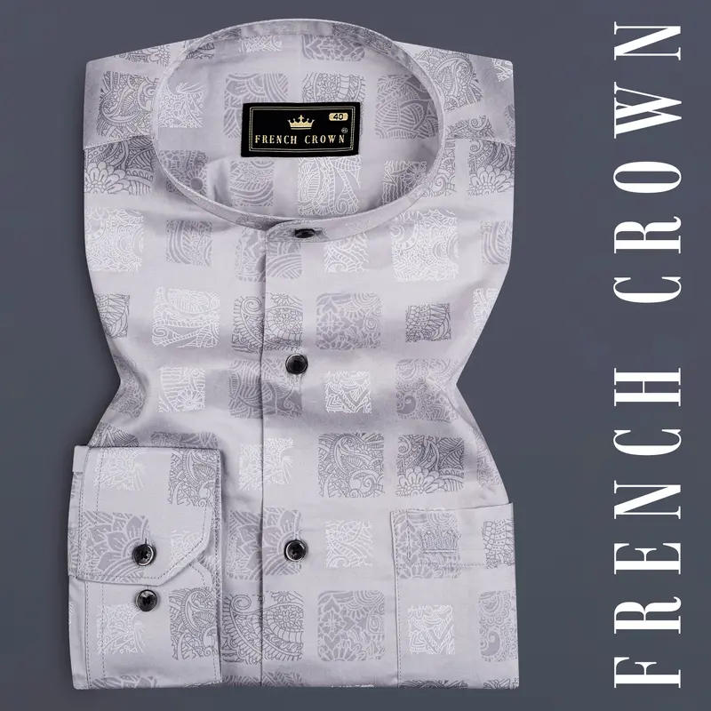 Casper Gray Box Like Printed Super Soft Premium Cotton Shirt 7