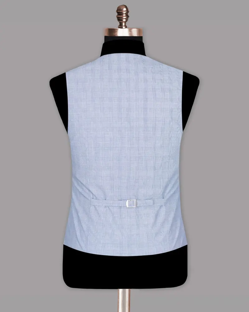 Casper Sky Tonal Plaid Waistcoat 6