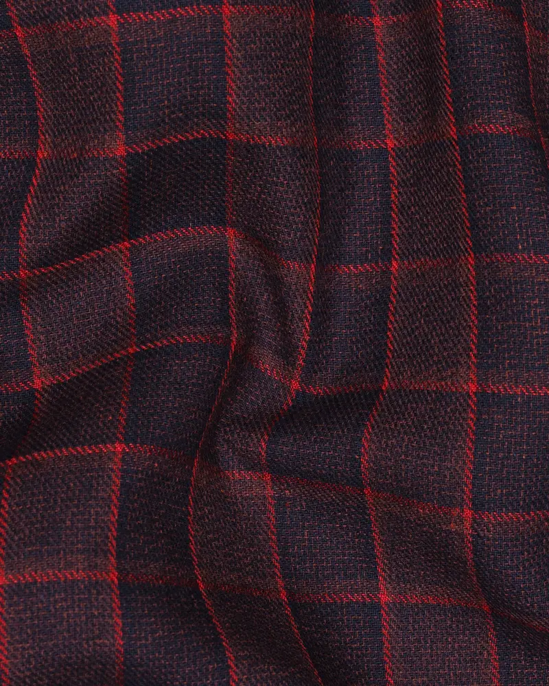 Castro And Well-Read Windowpane Premium Cotton Waistcoat 3
