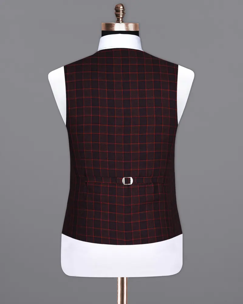 Castro And Well-Read Windowpane Premium Cotton Waistcoat 6