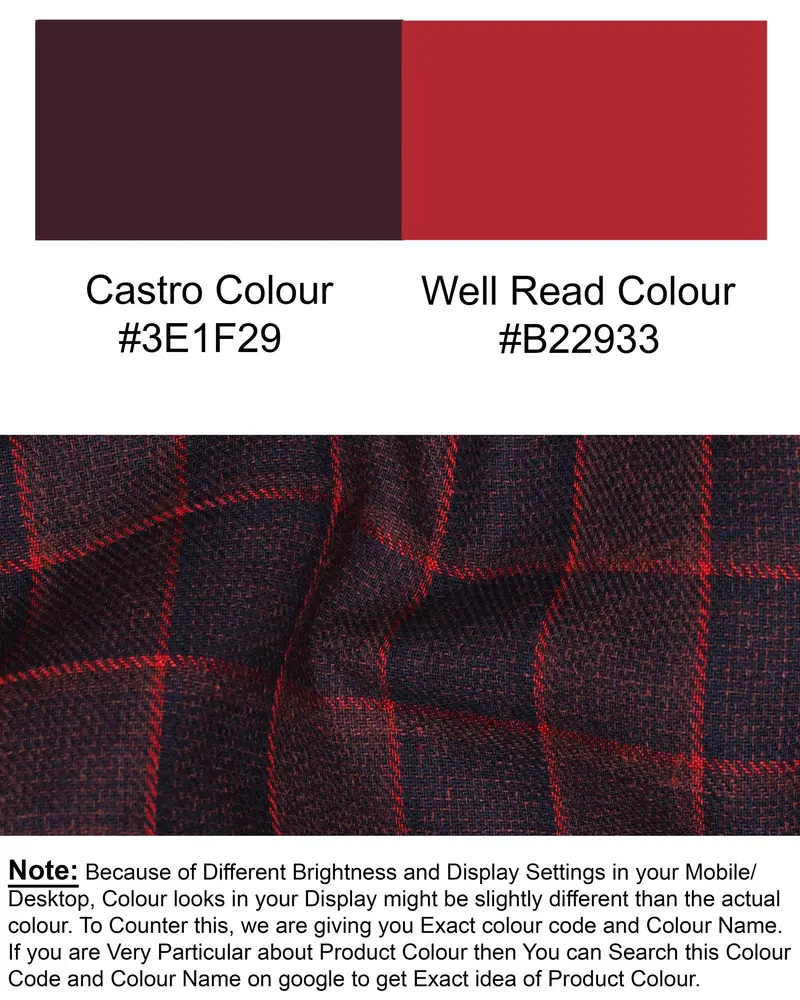 Castro And Well-Read Windowpane Premium Cotton Waistcoat 7