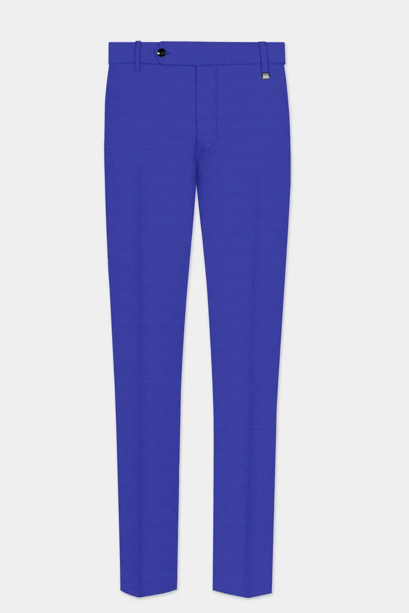 Catalina Blue Dobby Textured Wool Blend Pant 2