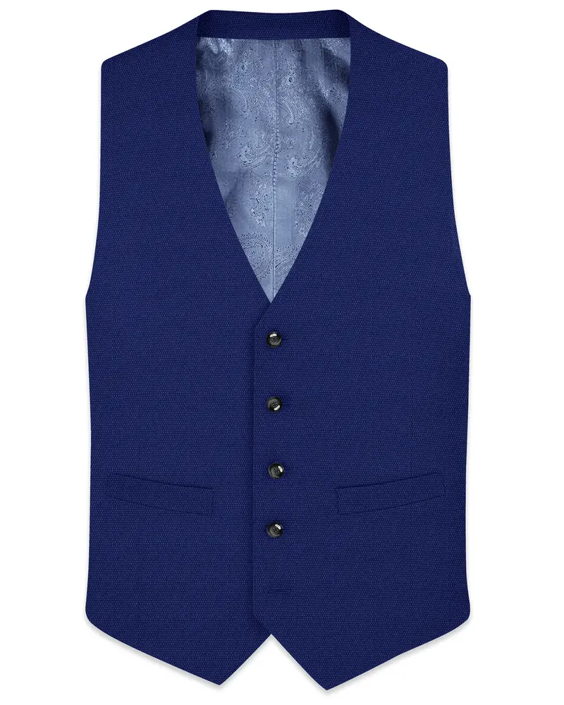 Catalina Blue Wool Rich Waistcoat 1