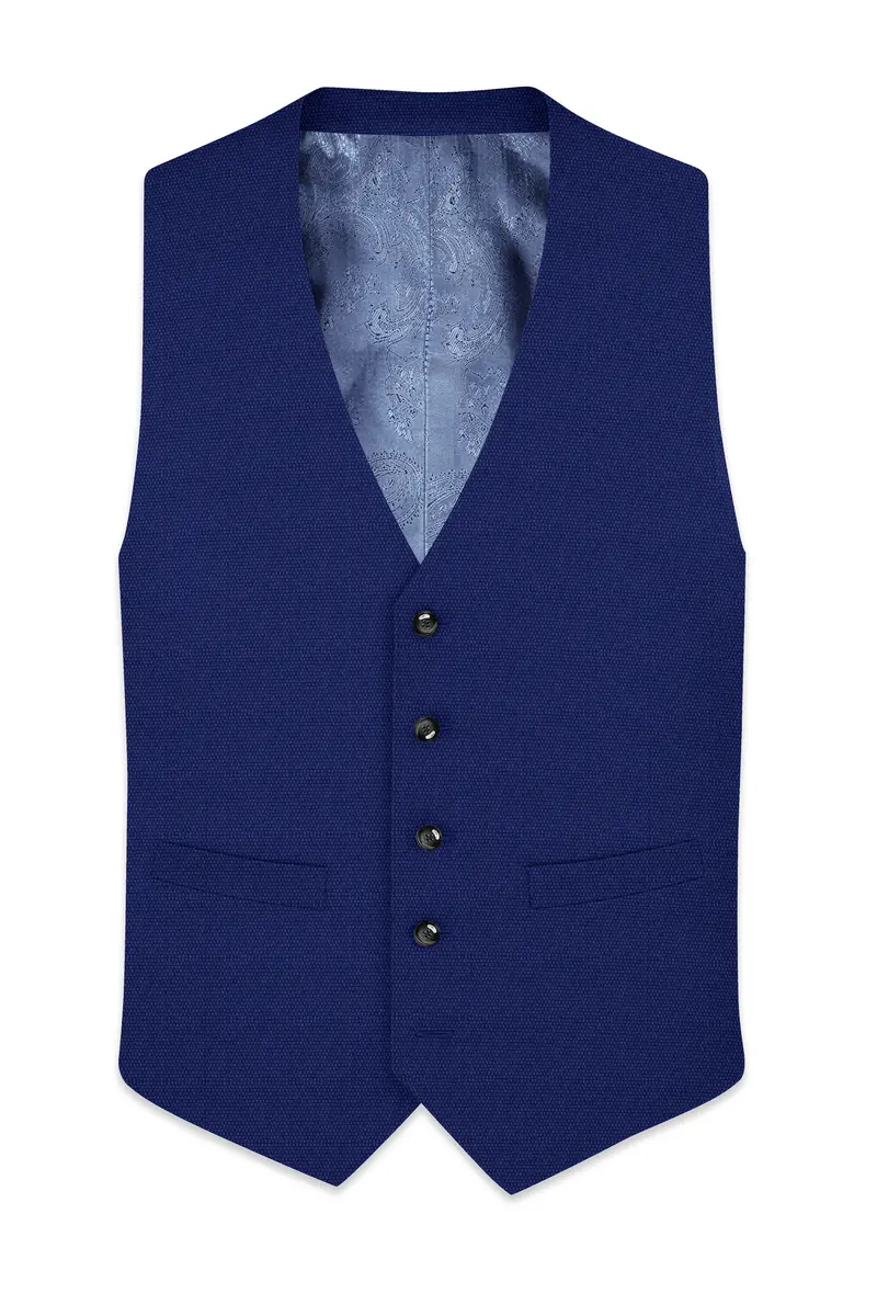 Catalina Blue Wool Rich Waistcoat 2