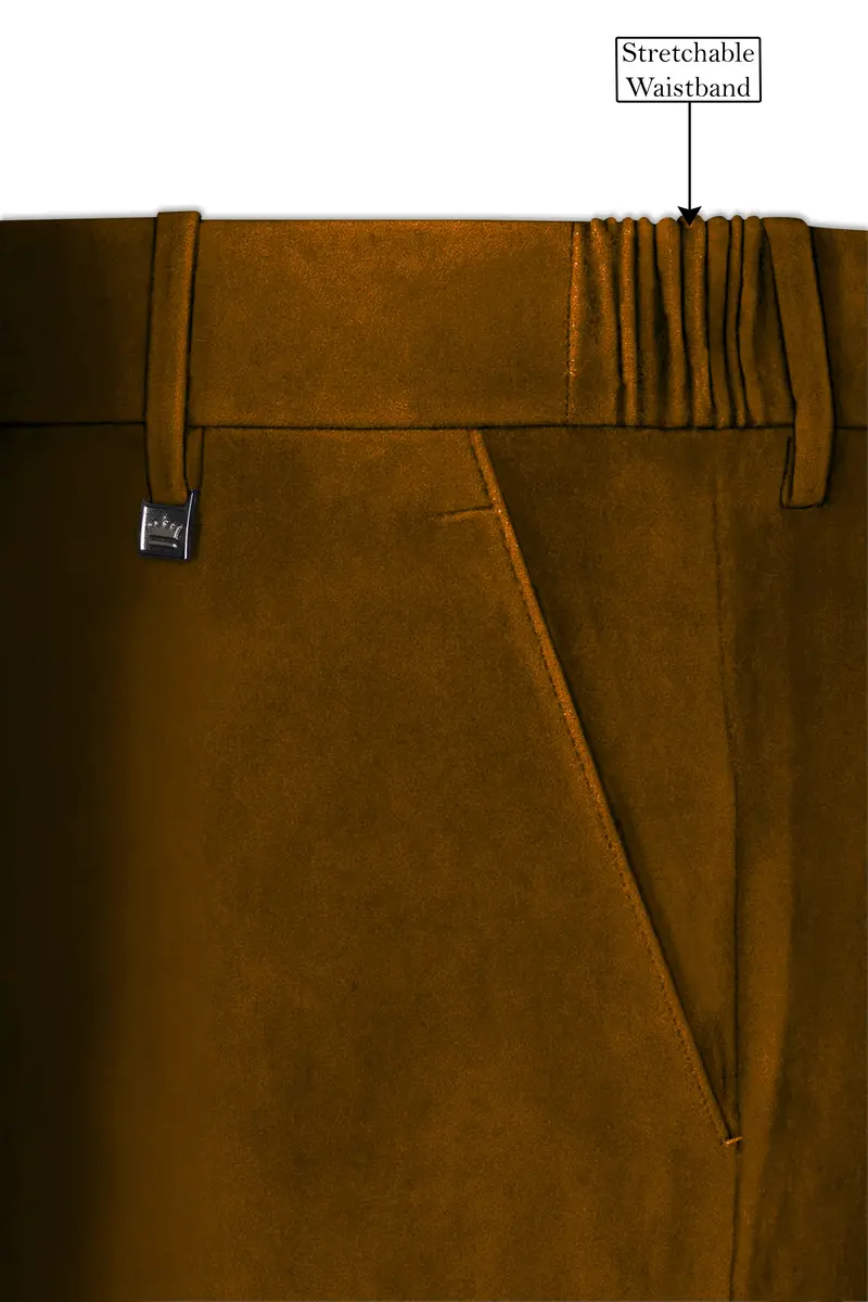 Cavaro-Saddle Brown Velvet Peak Lapel Tuxedo Suit 15