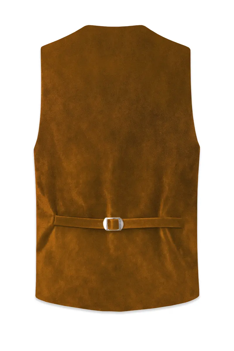 Cavaro-Saddle Brown Velvet Waistcoat 4