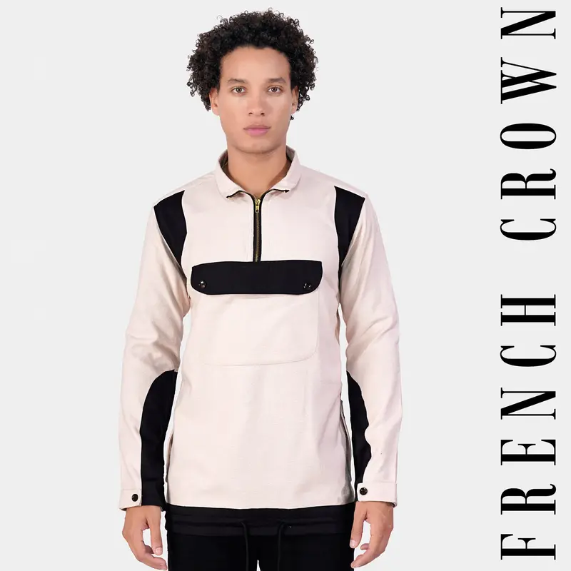 Cavern Cream And Black Royal Oxford Designer Jacket 1