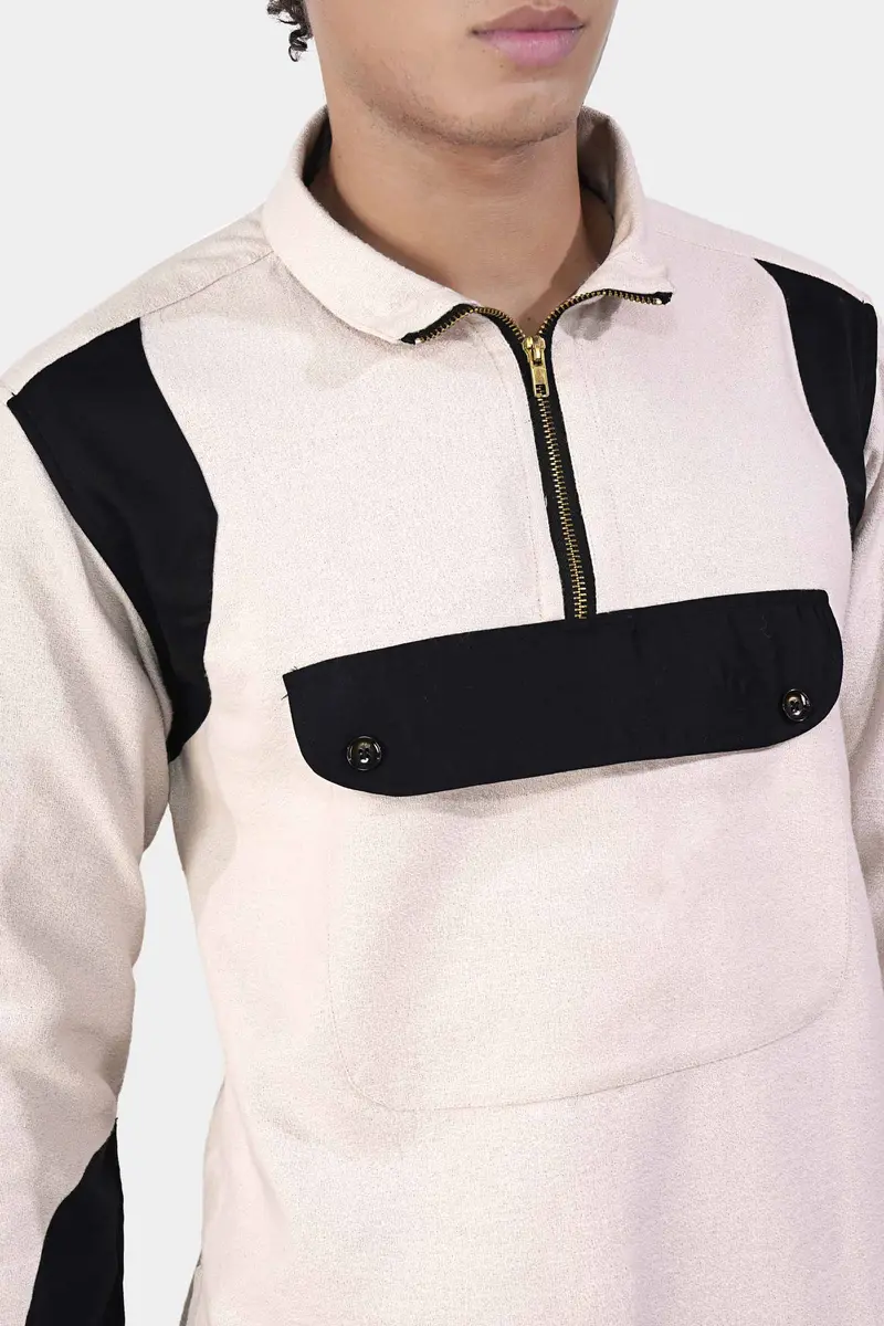 Cavern Cream And Black Royal Oxford Designer Jacket 5