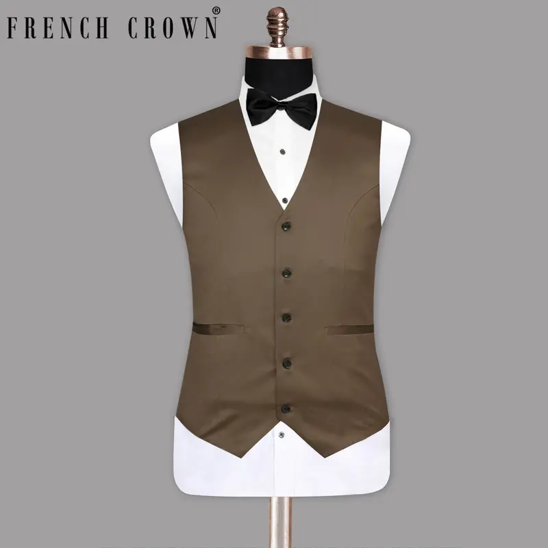 Cedar Brown Tuxedo Waistcoat 1
