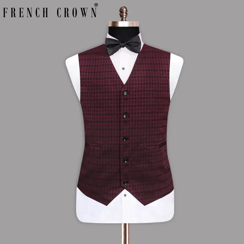 Cedar Jacquard Designer Waistcoat 1