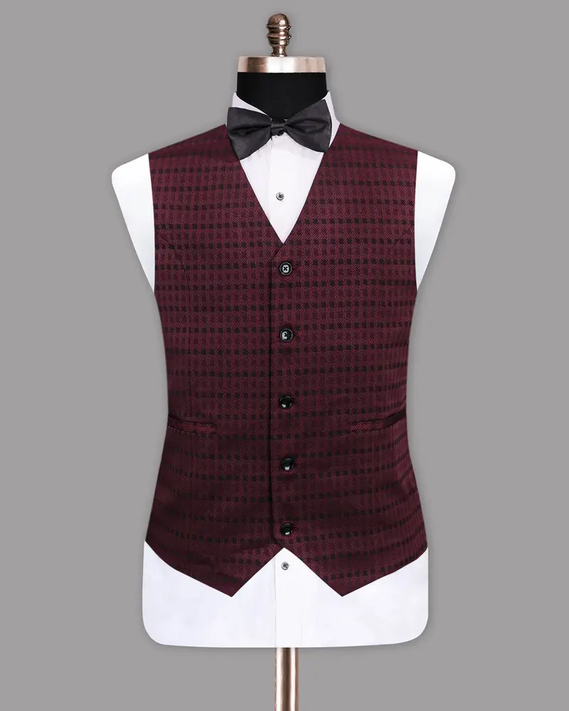 Cedar Jacquard Designer Waistcoat 2