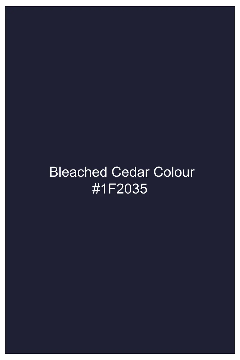 Cedivell-Bleached Cedar Denim Blue Leaf Printed Super Soft Premium Cotton Casual Shirt 7