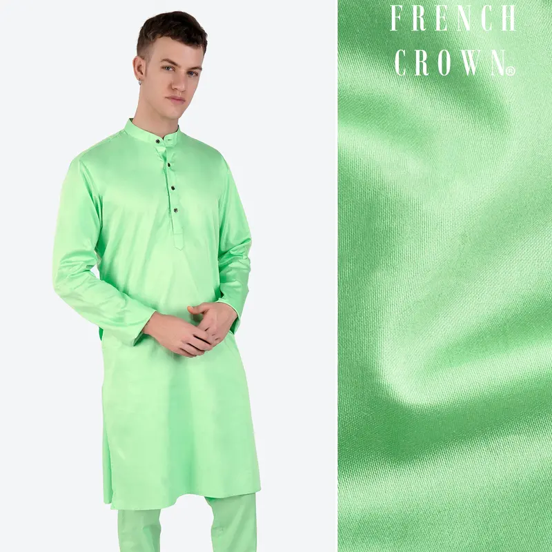 Celadon Green Subtle Sheen Super Soft Premium Cotton Kurta 1