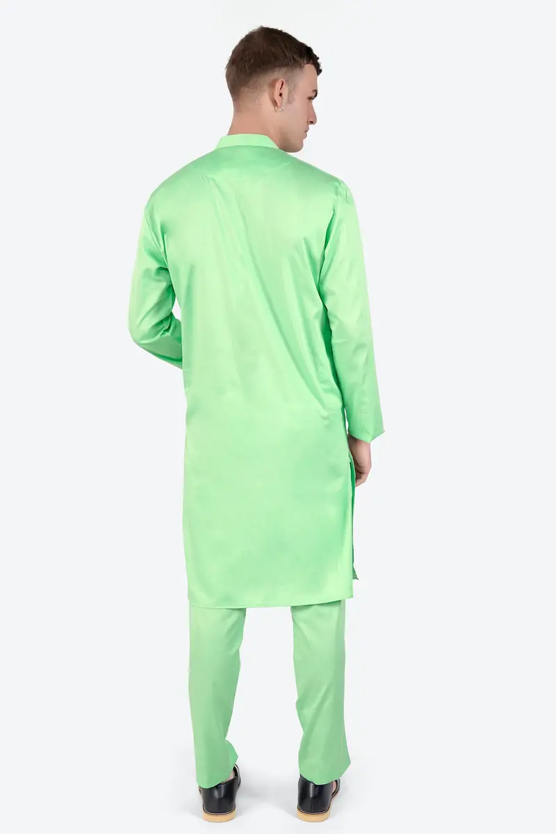 Celadon Green Subtle Sheen Super Soft Premium Cotton Kurta Set 7