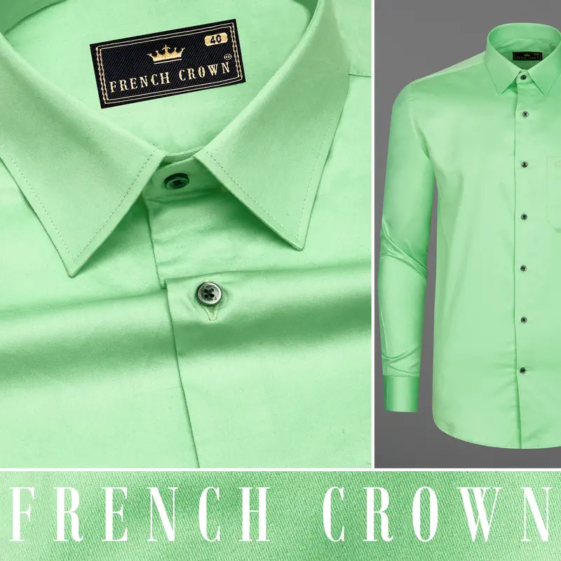 Celadon Green Subtle Sheen Super Soft Premium Cotton Shirt 10