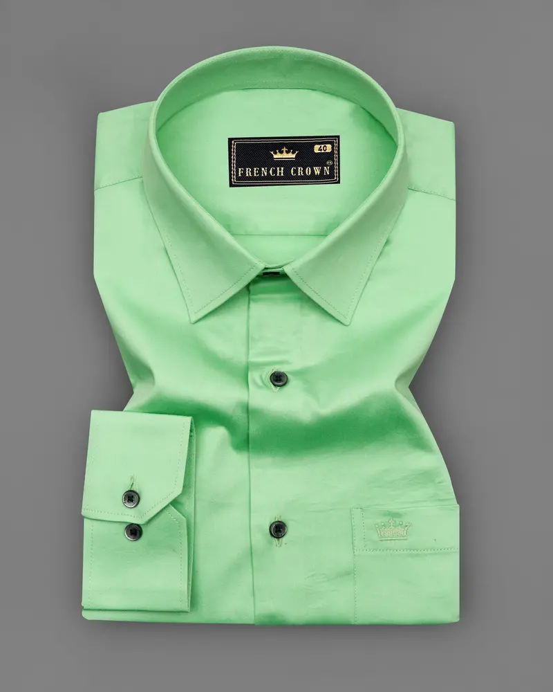 Celadon Green Subtle Sheen Super Soft Premium Cotton Shirt 3