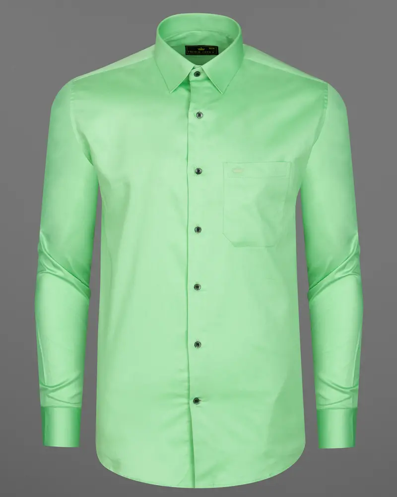 Celadon Green Subtle Sheen Super Soft Premium Cotton Shirt 5