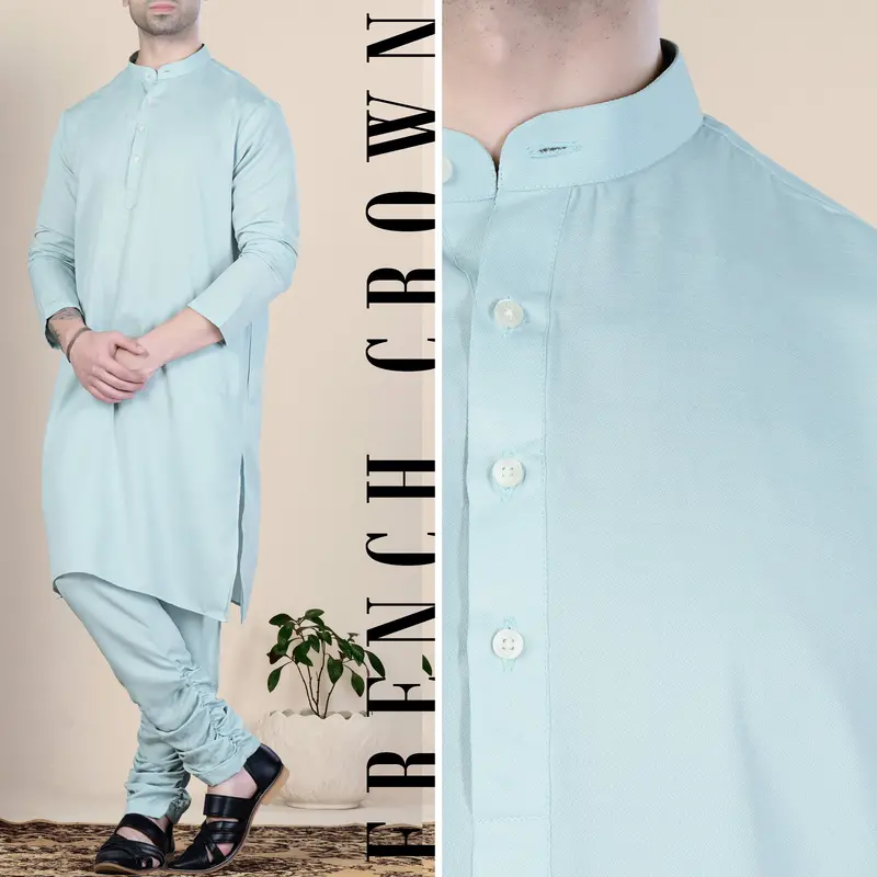 Celeste Blue Viscose Kurta 1