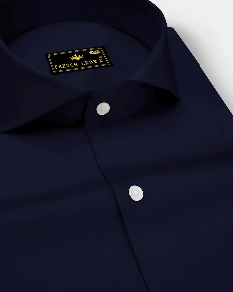 Celesto-Mirage Blue Subtle Sheen Super Soft Premium Cotton Cut Away Collar Dress Shirt 1