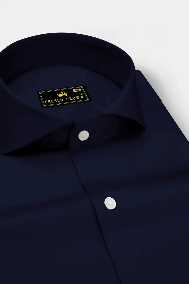 Celesto-Mirage Blue Subtle Sheen Super Soft Premium Cotton Cut Away Collar Dress Shirt 2